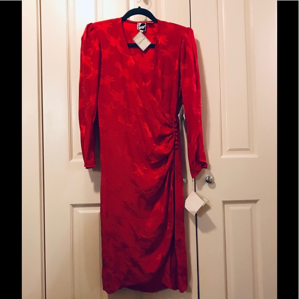 Bellino Paris Mode Red Silk Dress